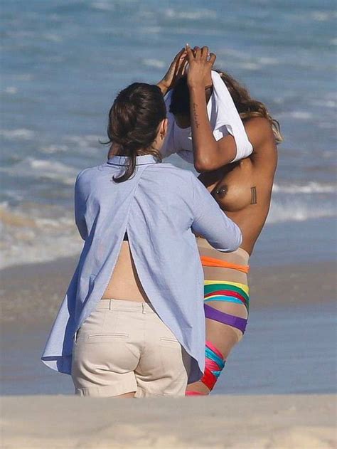 Jourdan Dunn Topless On The Set Of A Photoshoot On A Beach In Rio De Janeiro