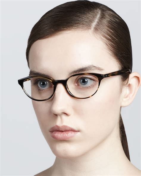 Oliver Peoples Lilla Thin Cat Eye Fashion Glasses In Brown Lyst