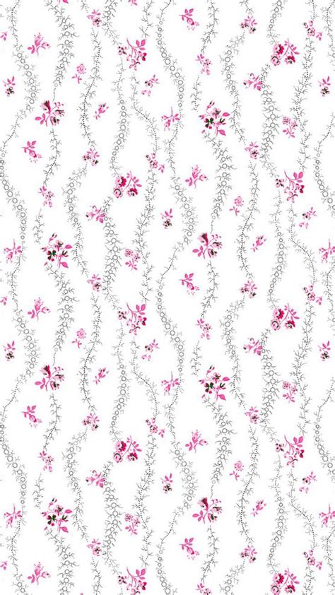 Pink Grey Mini Floral Flowers Vines Iphone Wallpaper Phone Background