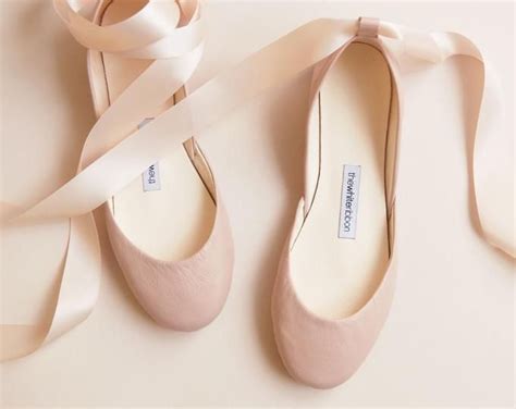 The Blush Wedding Ballet Flats Shoes With Satin Ribbons Etsy Peep Toe