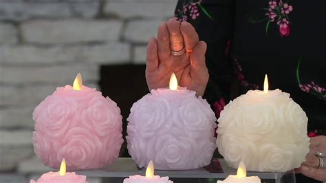 Luminara S2 Round 4 Carved Floral Flameless Candles On Qvc Youtube