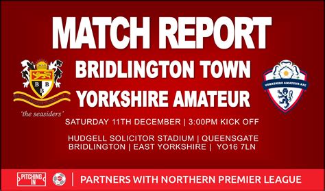 Bridlington Town V Yorkshire Amateur Bridlington Town Afc