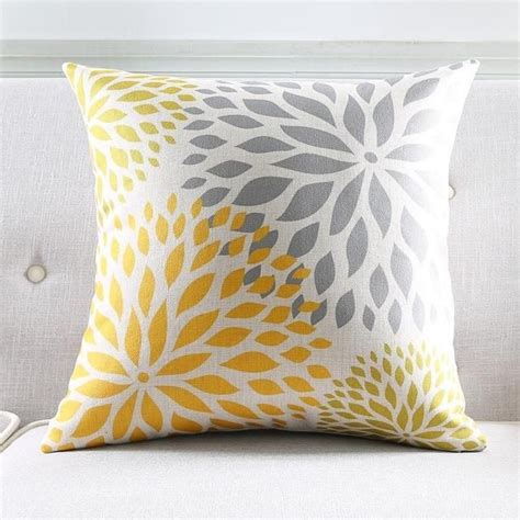 Yellow And Black Geometric Style Throw Pillow Covers Throw Decor