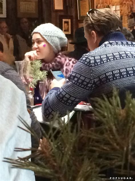 Miley Cyrus And Patrick Schwarzenegger Eating With Arnold Popsugar