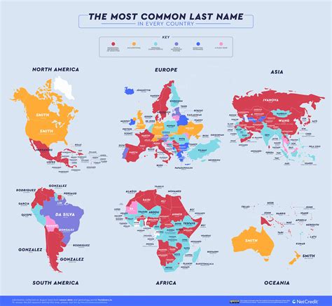The Most Common Last Name In Every Country Vivid Maps