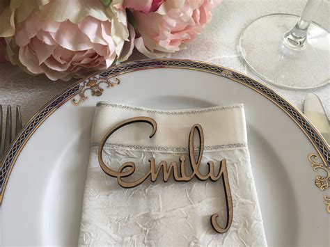 Custom Script Names Wedding Place Cards Rustic Name Cards