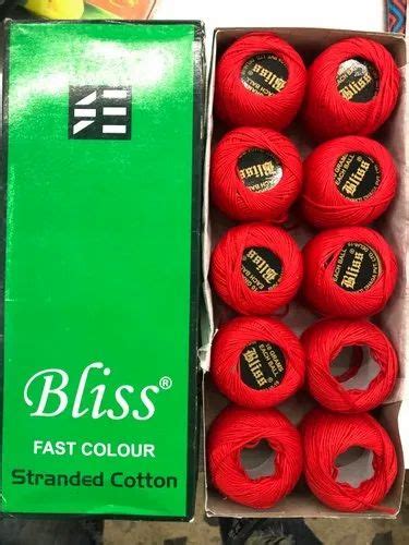 Dyed Red Bliss Cotton Embroidery Thread For Garments Packaging Type Reel At Rs 80box In Surat