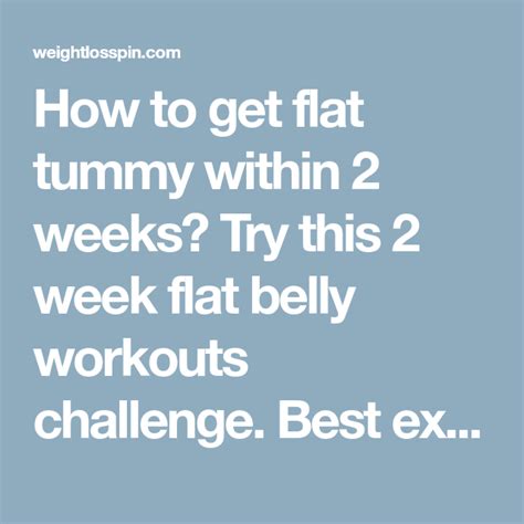 2 Week Flat Belly Workout Challenge Belly Workout Challenge Belly