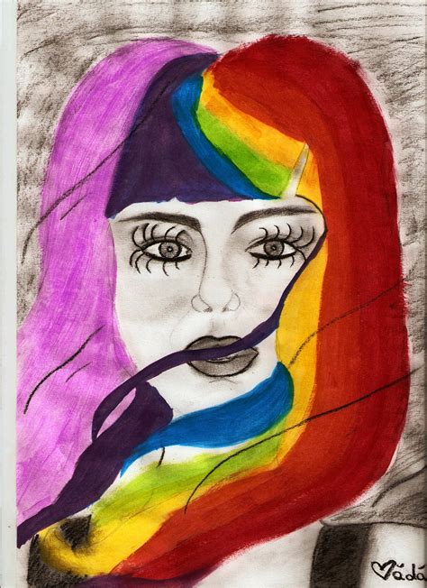 Rainbow Haired Girl By Pixiedust911 On Deviantart