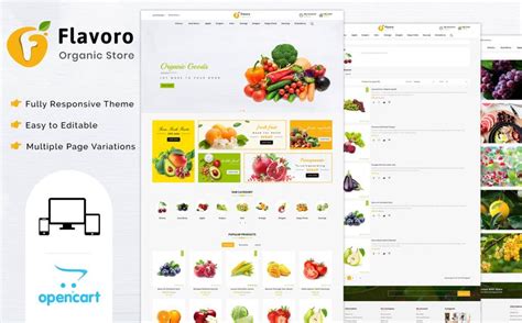 Flavoro Organic Food OpenCart Template TemplateMonster Opencart Templates Opencart