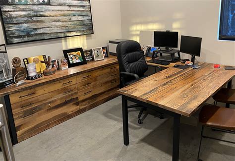 Buy Custom Reclaimed U Shaped Computer Desk Rustic Corner Desk