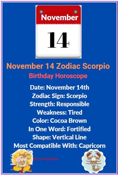 What Is The November 14 Zodiac Sign And Its Birthday Horoscope