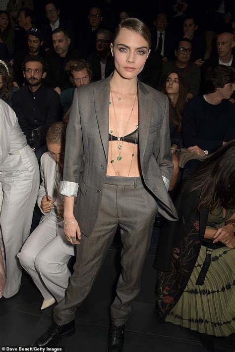 Cara Delevingne Showcases Her Toned Abs In A Semi Sheer Bra At Dior