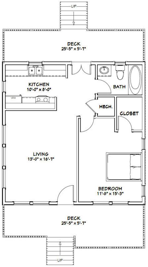 26x26 House 1 Bedroom 1 Bath 676 Sq Ft Pdf Floor Plan