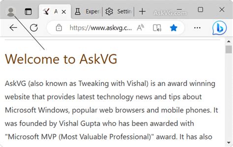 Tip Show User Profile Icon In Title Bar In Microsoft Edge Askvg