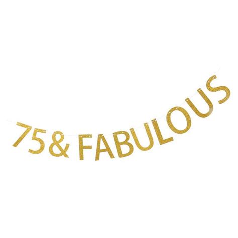 Jual 75 And Fabulous Gold Glitter Banner Happy 75th Birthday Parties