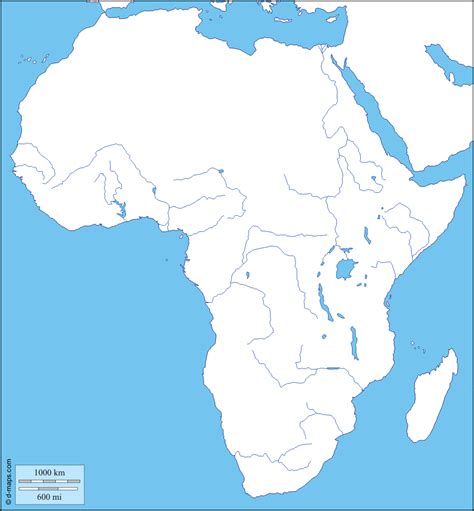 Africa Physical Features Blank Map