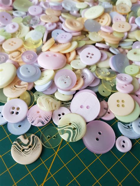 Assorted Baby Buttons 100 Mixed Pastel Colors And Designs Etsy