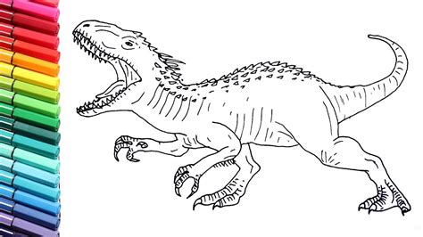 Zeichnen Indominus Rex Ausmalbild Mattel Jurassic World Fressender