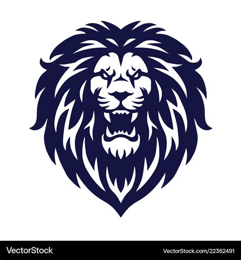 Angry Lion Head Logo Icon Sports Mascot Royalty Free Vector