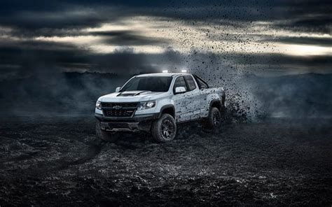 Download Wallpapers Chevrolet Colorado Zr2 2017 White Suv Tuning