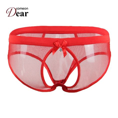 Comeondear 2 Colors Crotchless Panties Net 2018 New Style Sexy Plus