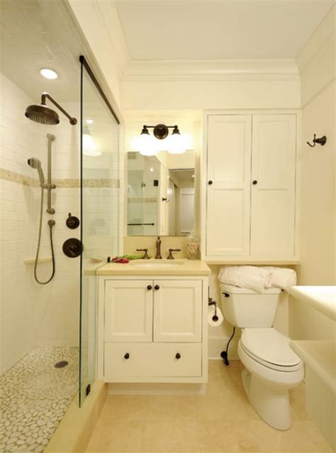 I love to use all kinds of bins for storage. Small bathrooms with clever storage spaces