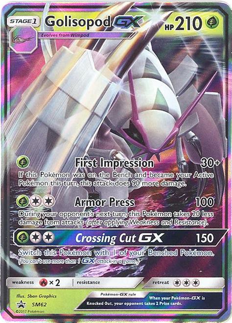 Using our seller system is similar to buying online, add the items to your cart and checkout, the difference being that you send items to us rather than the other way around. Pokemon Card Promo #SM62 - GOLISOPOD GX (holo-foil ...