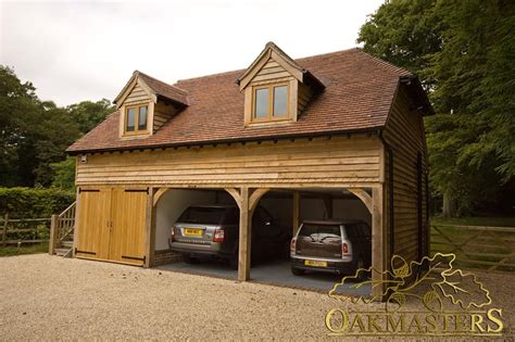 3 bay oak garage with loft and raised eaves oakmasters