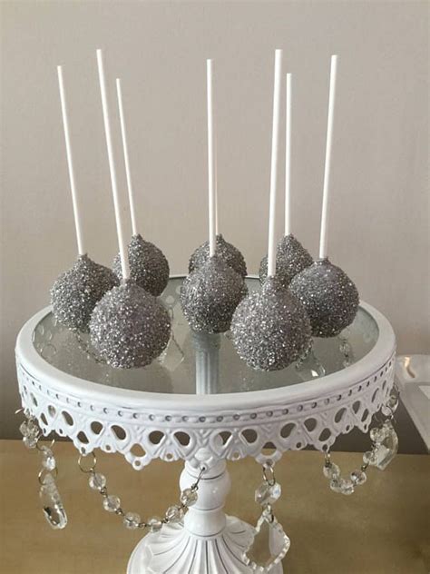 Silver Sparkling Sprinkle Cake Pops Elegant Cake Pops