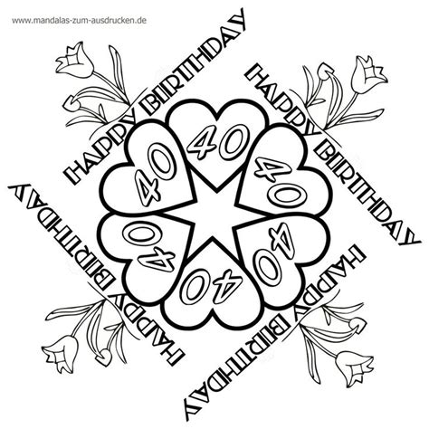 Mandala free Malvorlage Geburtstag zum Download | Mandalas zum
