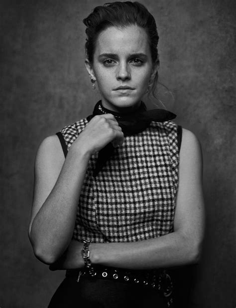 Actress Emma Watson Poses In Louis Vuitton Dress Hermes Belt And