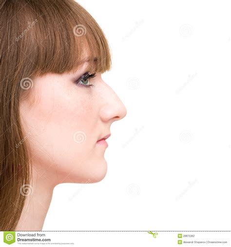 Profile Of Beautiful Young Womans Face Stock Photography