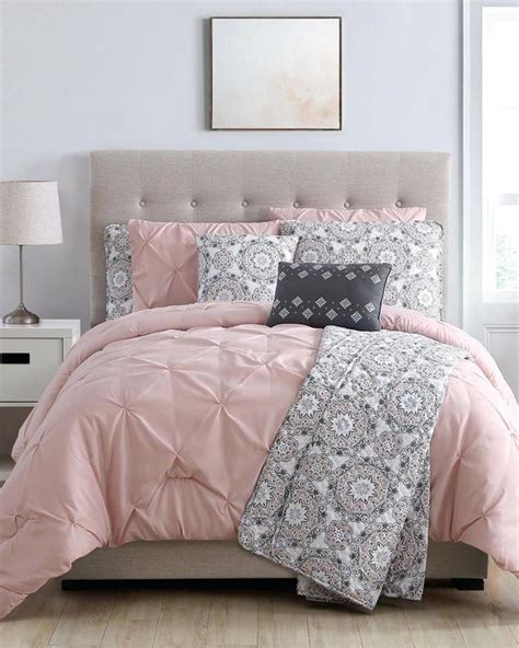 See more ideas about bedroom decor, bedroom design, pink bedroom. Pink and gray bedding sets for peaceful atmosphere in the ...