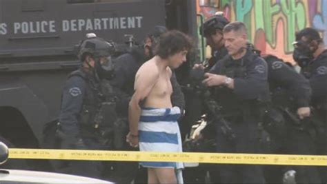 Lapd Barricades Naked Suspect With Sword In Venice California Santa