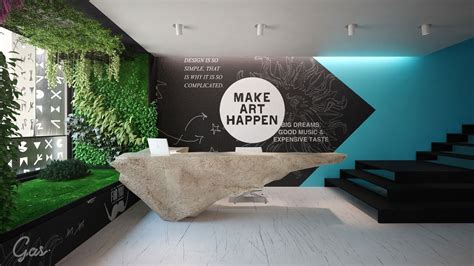 An Artistically Designed Room With Plants Growing On The Wall And
