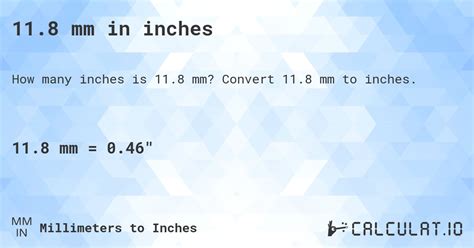 11.8 mm in inches | Convert