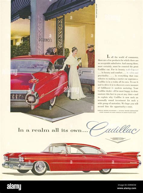 1950er Jahren Usa Cadillac Magazin Anzeige Stockfotografie Alamy