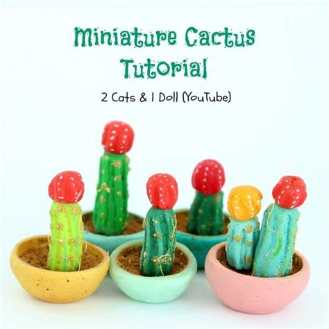 Miniature Cactus In A Pot Polymer Clay Tutorial You Can Use It As A