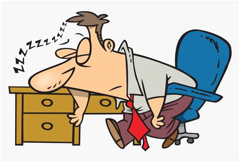 Clipart Exhausted Man Dozing At His Desk Tired Clipart Hd Png