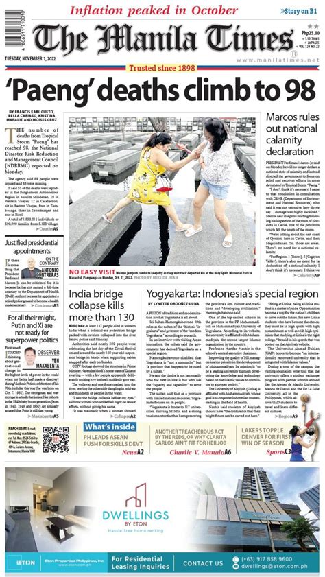 The Manila Times Front Page November 1 2022 The Manila Times