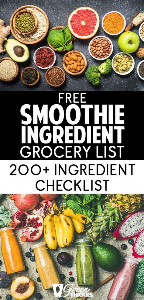 200+ Smoothie Ingredients Shopping List Printable in 2020 ...
