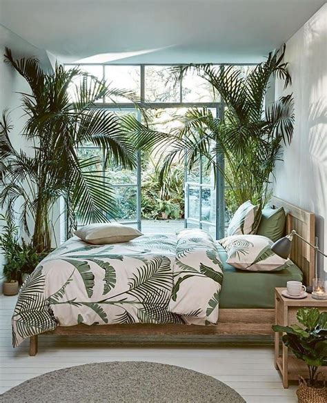 Jungle Bedroom With Indoor Plants In 2020 Bohemian Bedroom Design