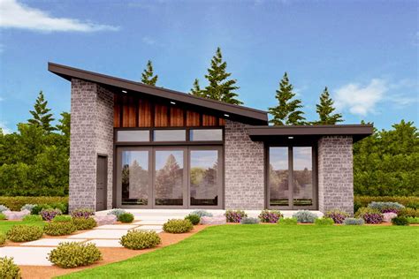 Exclusive Tiny Modern House Plan With Alternate Exteriors