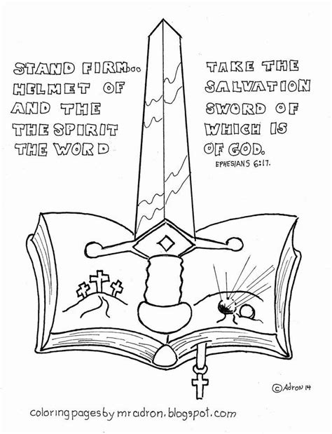 With a sword and the words sword of the spirit, this image helps to illustrate a christian's greatest weapon, which is the word of god. 32 Shield Of Faith Coloring Page | Bible verse coloring ...
