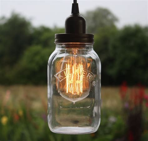 Mason Kilner Jar Vintage Industrial Edison Bulb Light Pendant Rustic