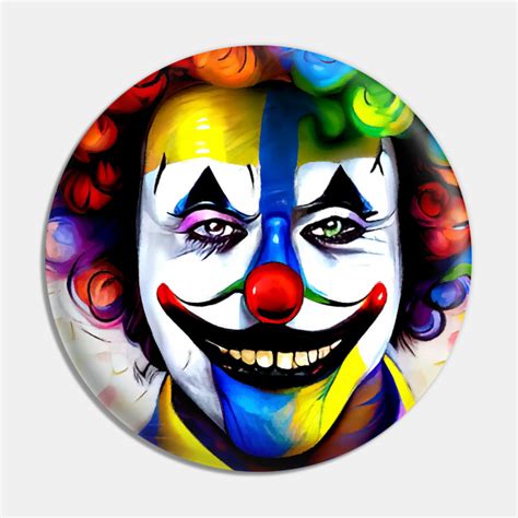 Handsome Smiling Clown With Painted Face And Colorful Curly Hair