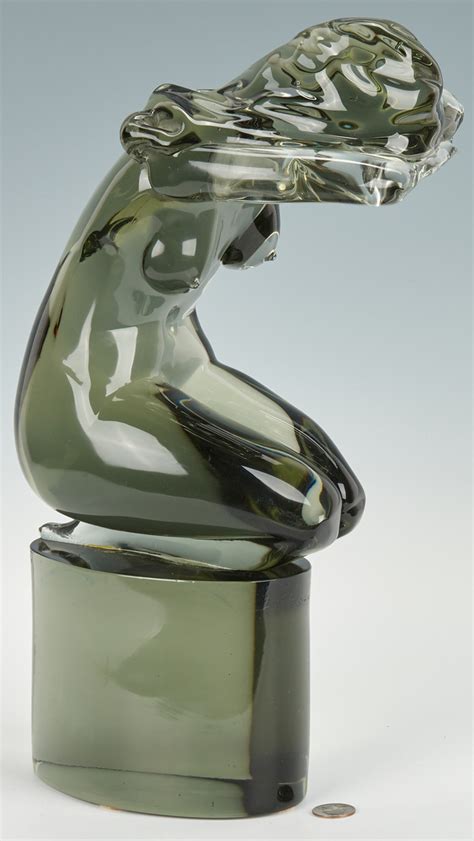 Lot Loredano Rosin Murano Female Nude Art Glass Sculpture Case