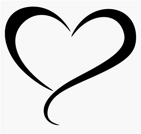 Transparent Curly Heart Outline Clipart Heart Shape Line Art Hd Png
