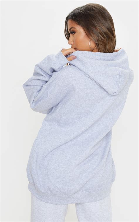 grey marl ultimate oversized hoodie tops prettylittlething ca